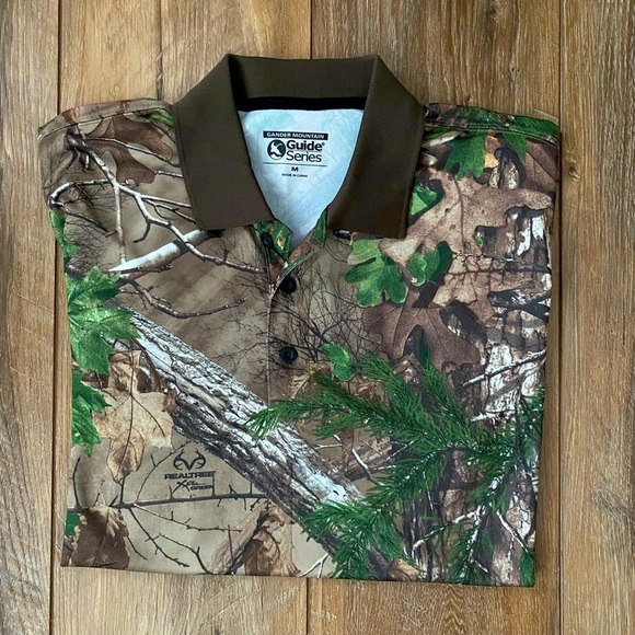 Men’s Real tree Scent core Gander Mountain Guild Series Camo Polo - Picture 2 of 8
